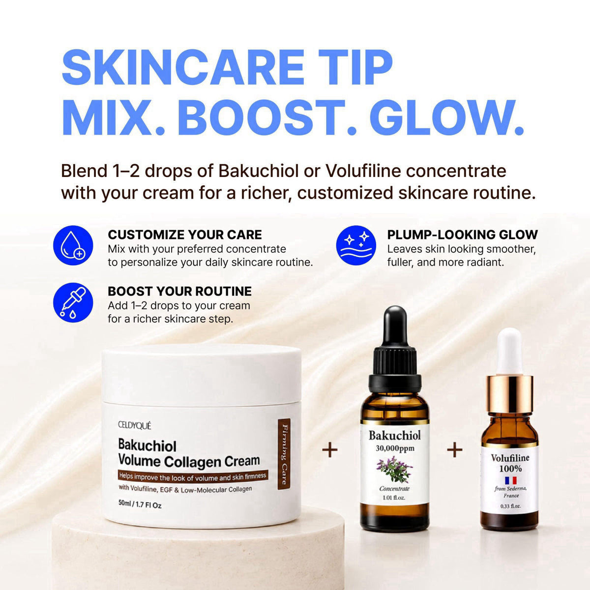 CELDYQUE Bakuchiol Volume Collagen Cream & Volufiline Concentrate Serum Set – alternate angle