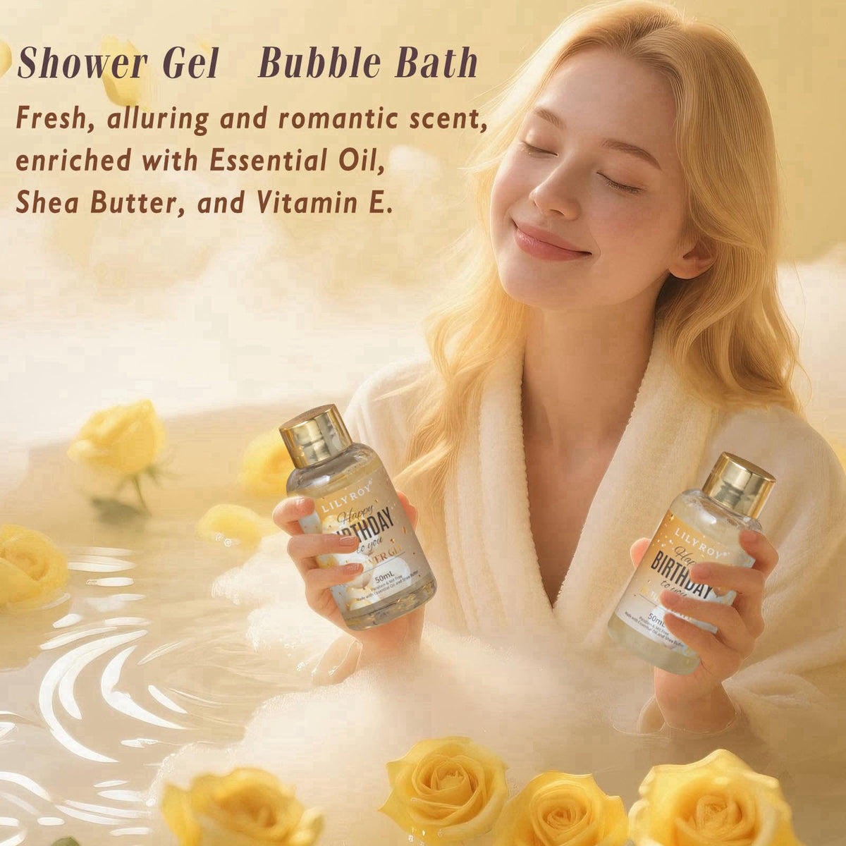 LILY ROY 24Pcs Birthday Gifts - Happy Birthday Presents Bath Spa Gift Set for Women – full view