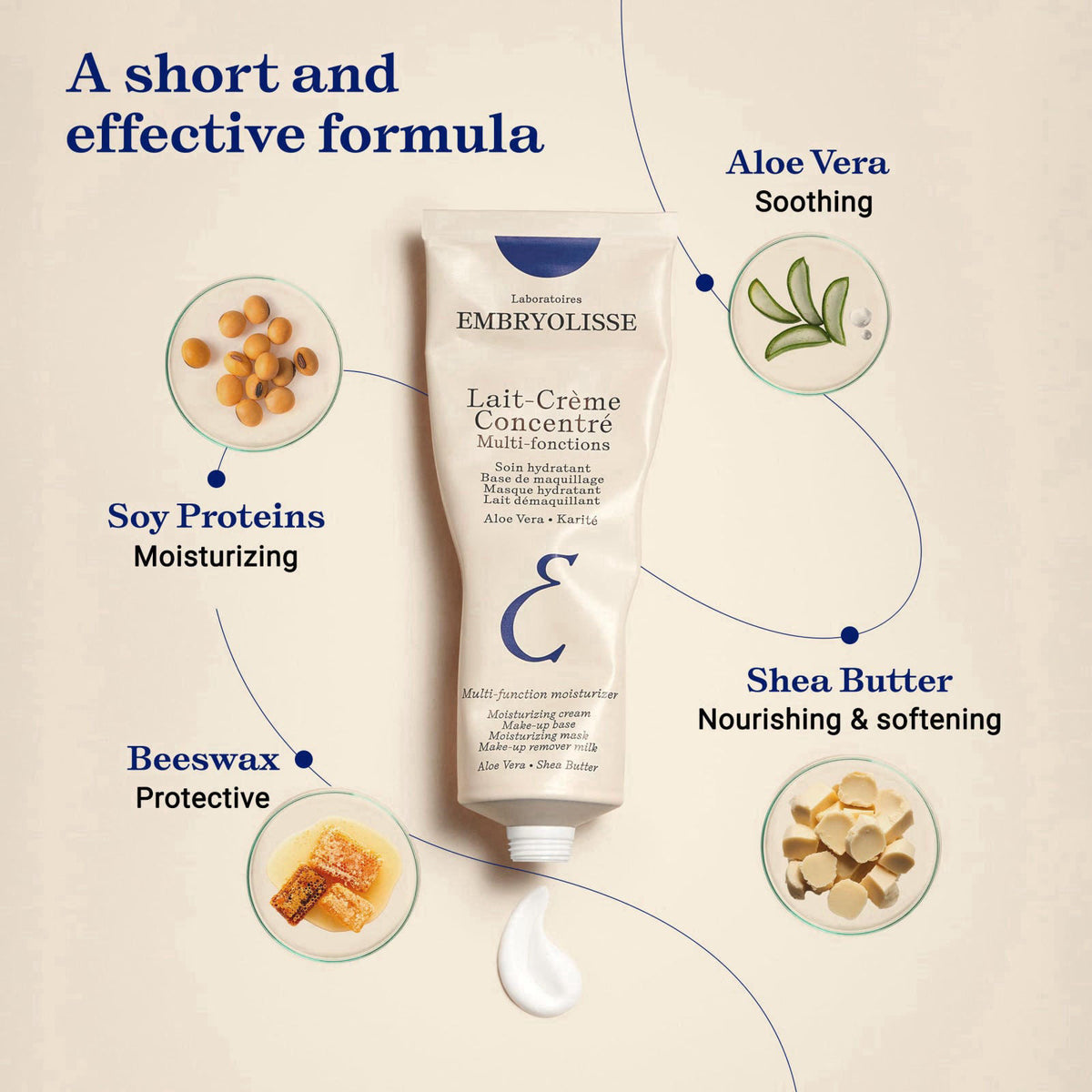 Embryolisse Lait-Crème Concentré Face Moisturizer and Makeup Primer, French Face Cream With Shea Butter & Aloe Vera – ba