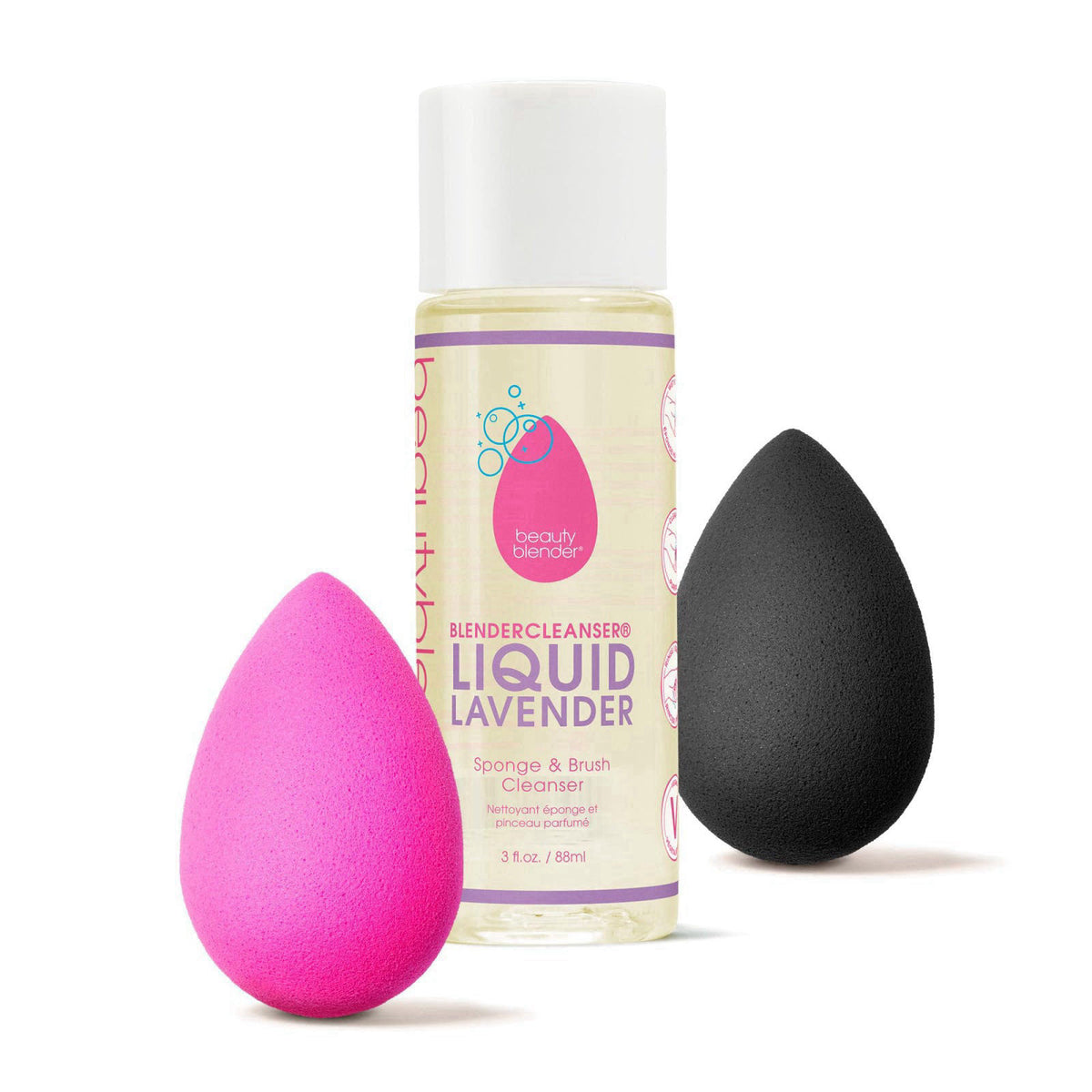 Beautyblender Original Pink + Pro Black Duo + Blendercleanser – product photo (Blenders &amp; Sponges)