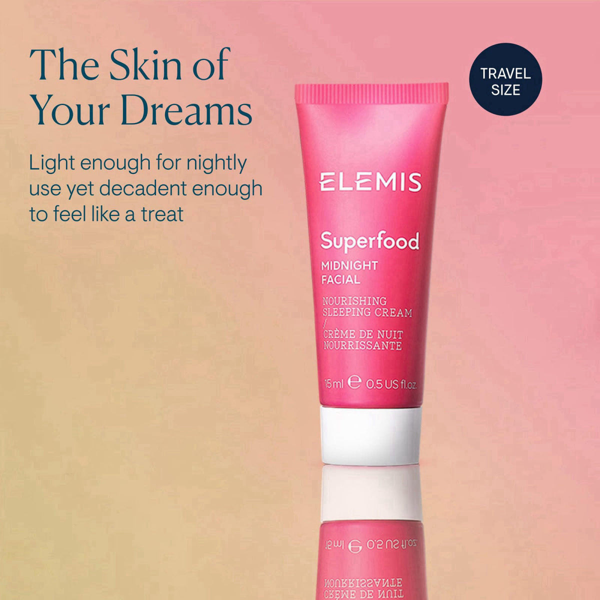 ELEMIS Superfood Midnight Facial, Moisturizing Prebiotic Face Cream – packaging and label