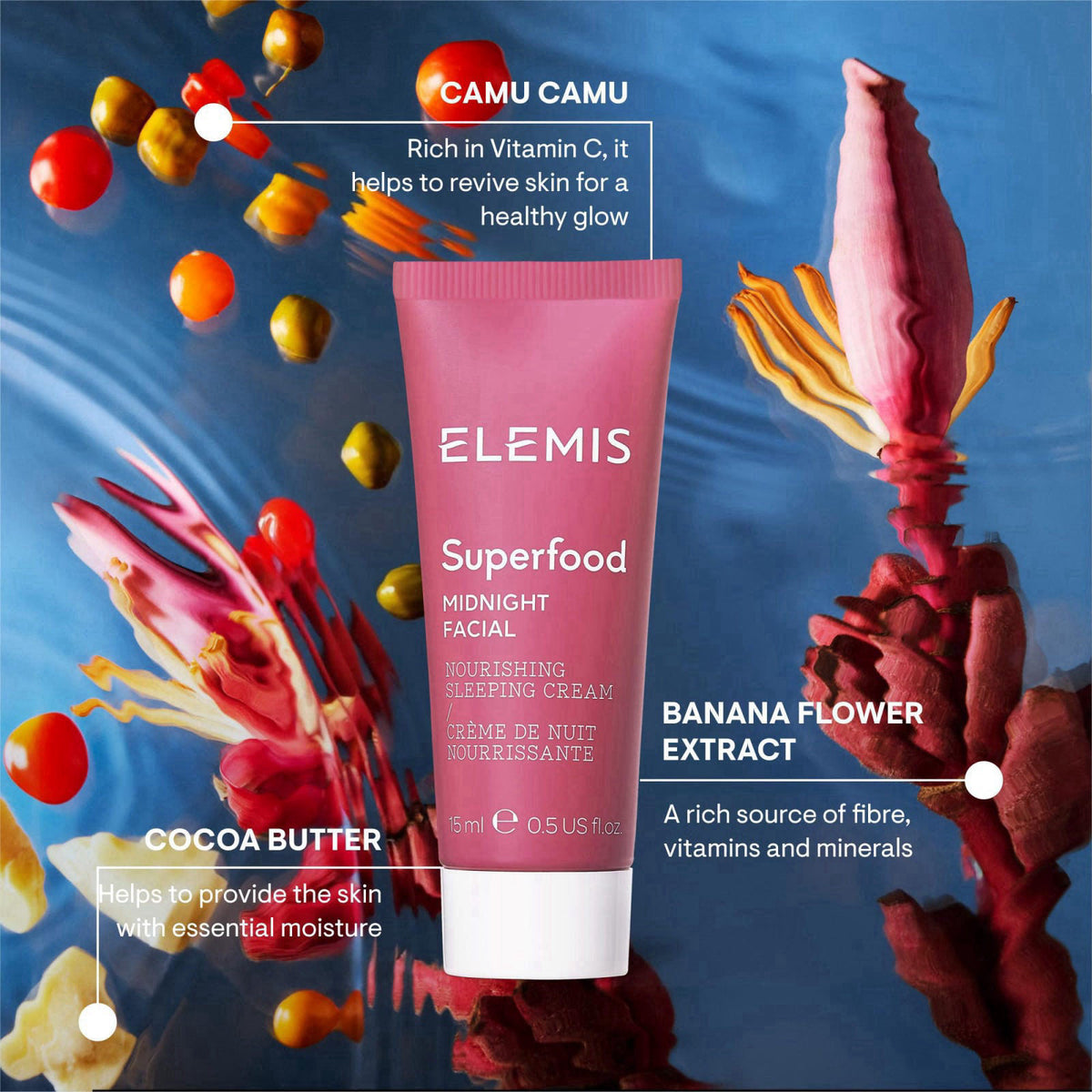 ELEMIS Superfood Midnight Facial, Moisturizing Prebiotic Face Cream – alternate angle