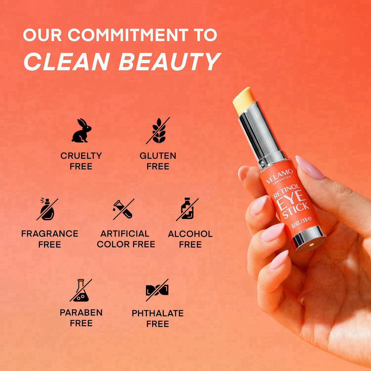 VELAMO ADVANCED Retinol Eye Stick: Renewing & Firming Under Eye Balm for Dark Circles, Puffiness, Fine Lines & Wrinkles 