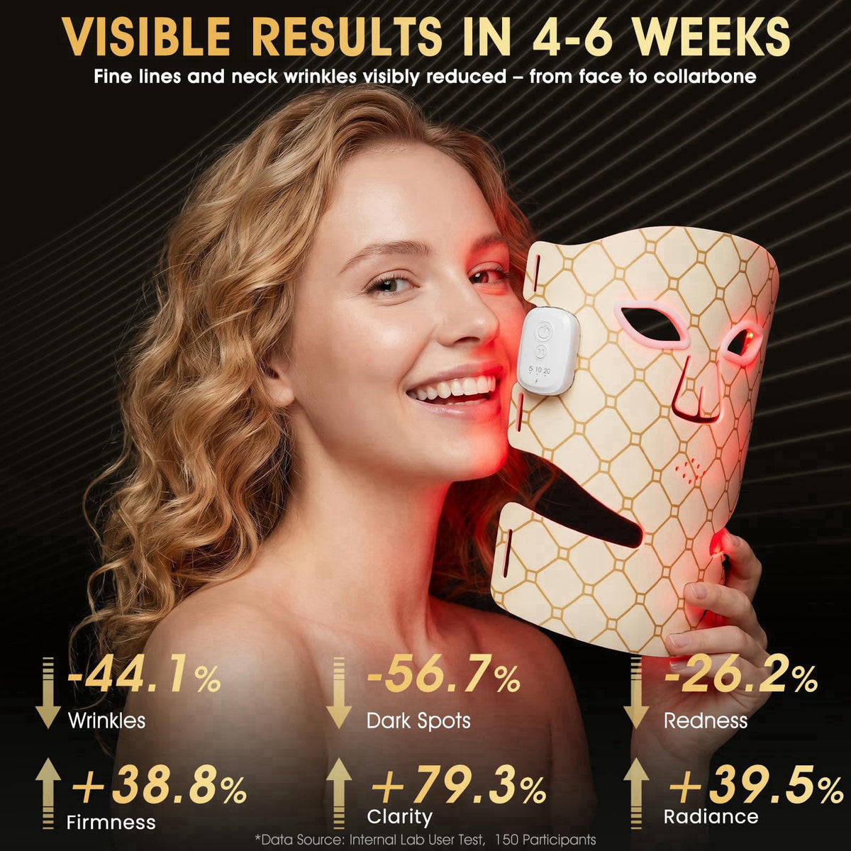 CoolPump Upgraded Red Light Therapy Mask for Face and Neck,Cordless LED Face Mask – close-up detail