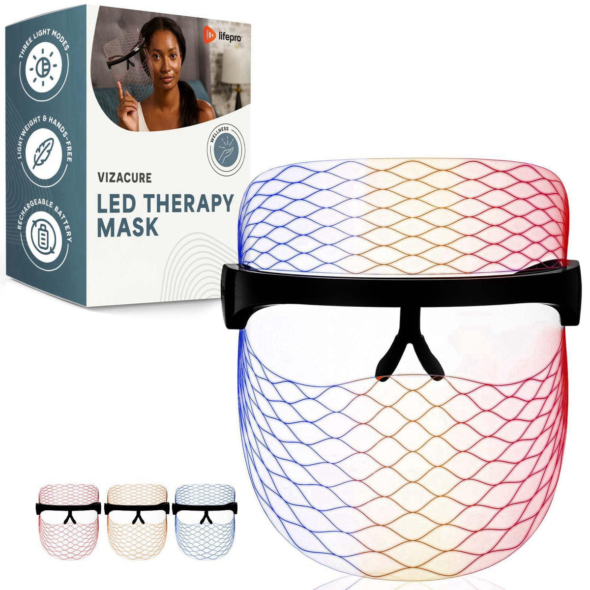 Lifepro Vizacure Red light Therapy Mask by Premium Selection — view 2