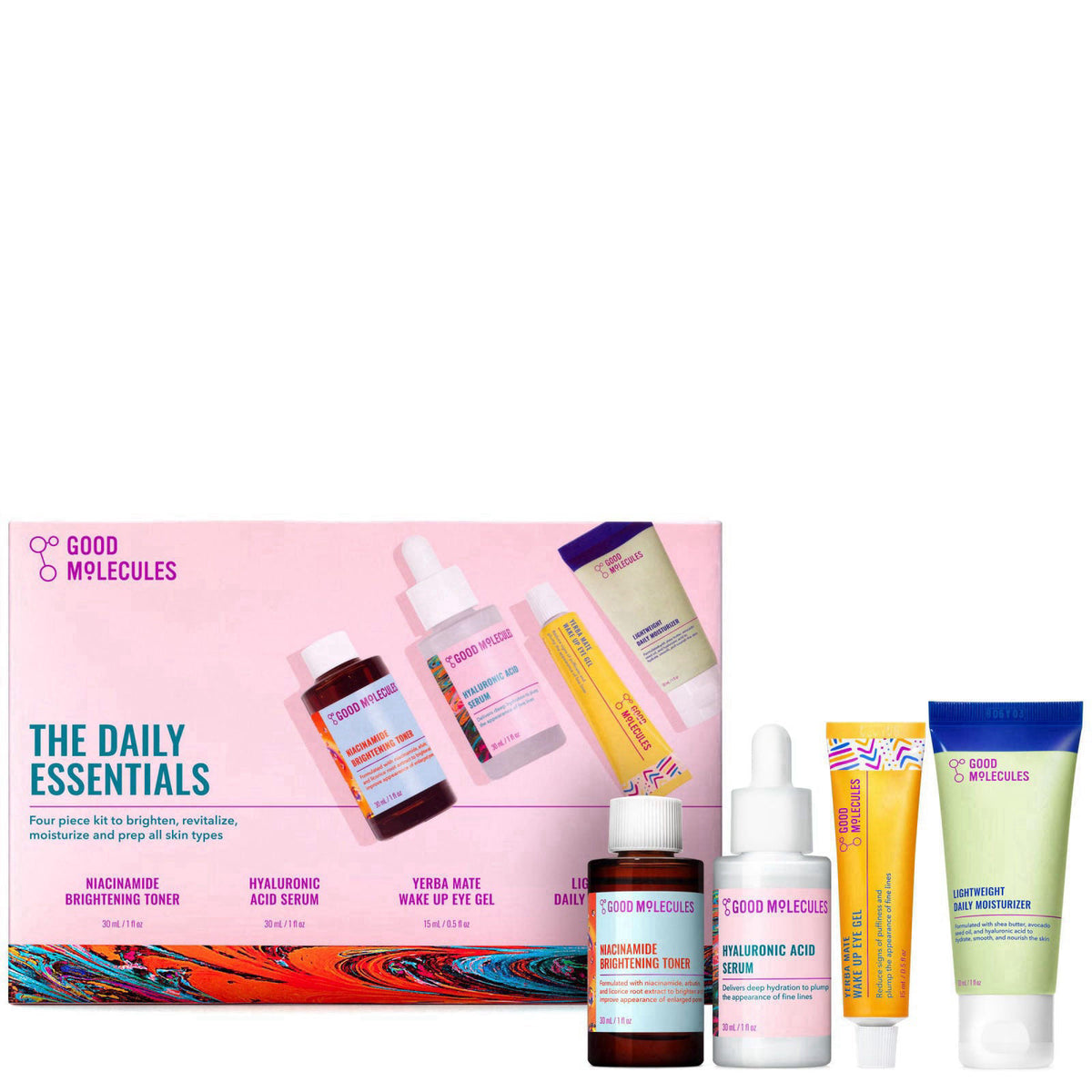 Good Molecules The Daily Essentials Set, 4-Step Skin Care Kit, 4 Minis – product photo (Serums)