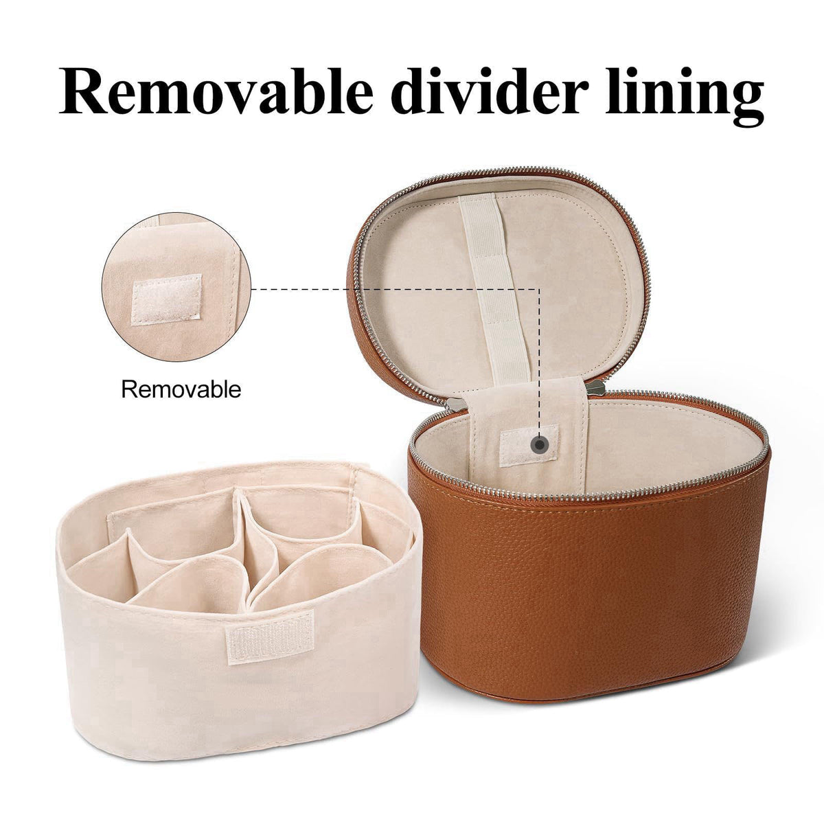 honitty Makeup Bag, Travel Make up Case with Compartments and Handle, Portable Cosmetic Organizer Bags,Toiletry Bag for 