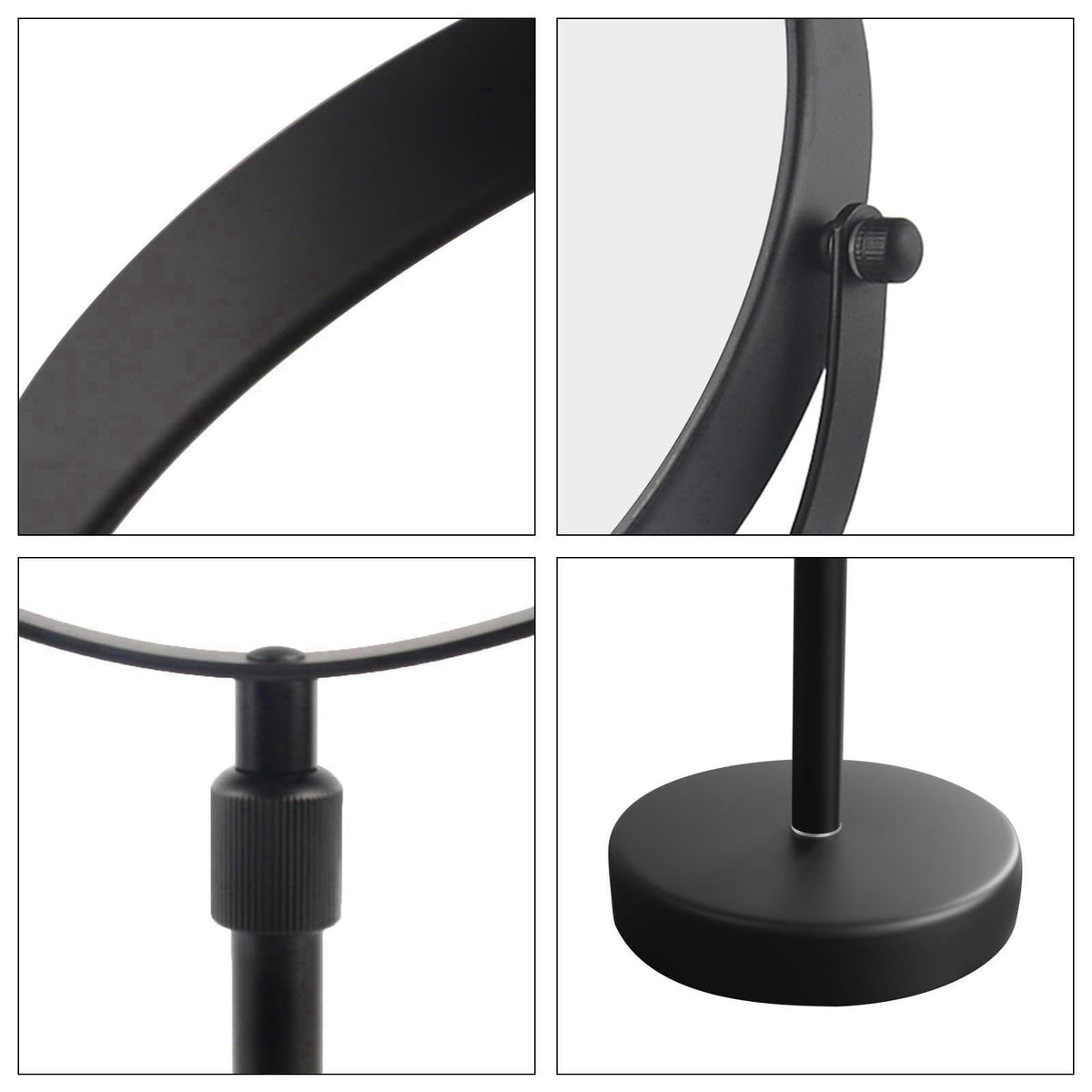 Nicesail Adjustable Makeup Magnified Mirror Matte Black 5X 15 L x 9" W – alternate angle