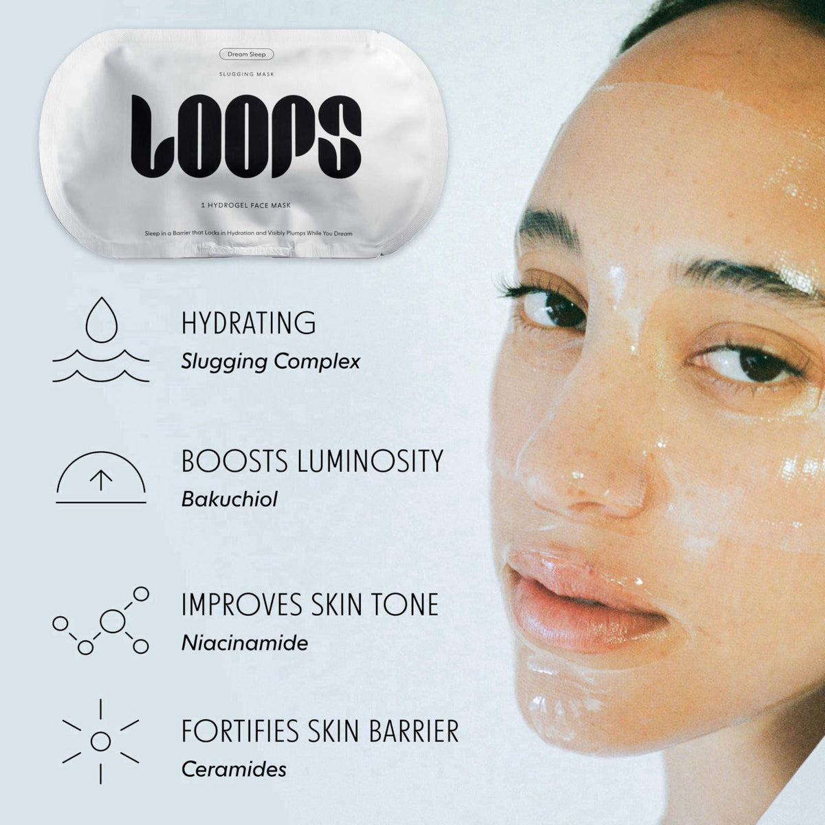LOOPS Variety Loop Kit - Hydrogel Korean Face Masks, 5 Masks – alternate angle