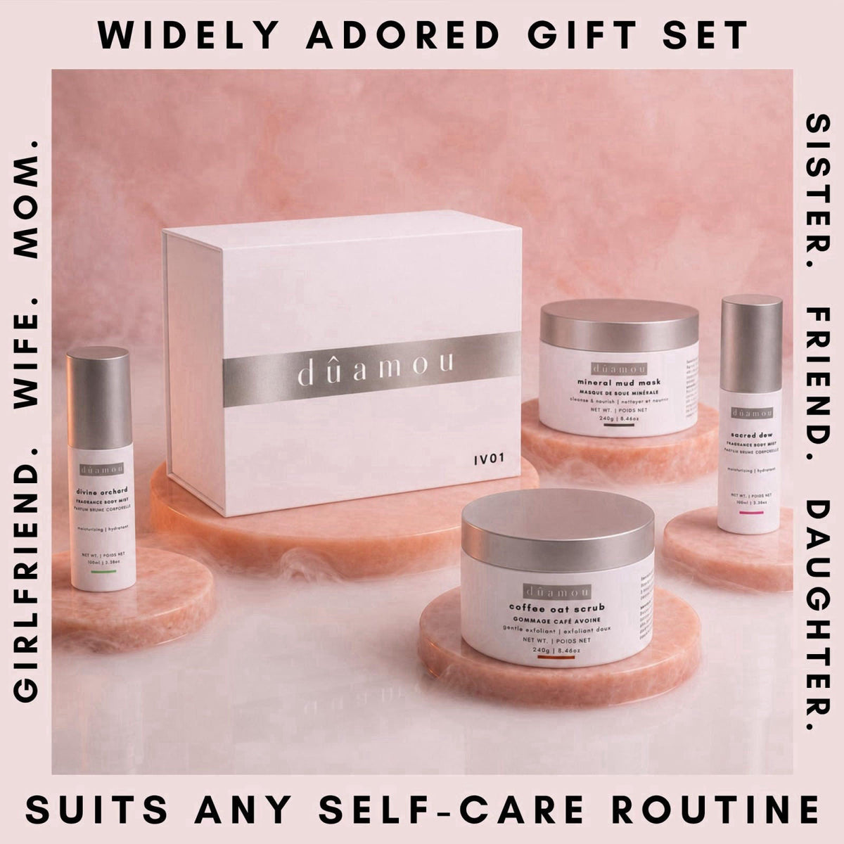 d&ucirc;amou Luxury Spa Gift Set For Women - Dûamou IV01 Rejuvenating Pampering Self-care Skincare Set | Premium Gift Bo