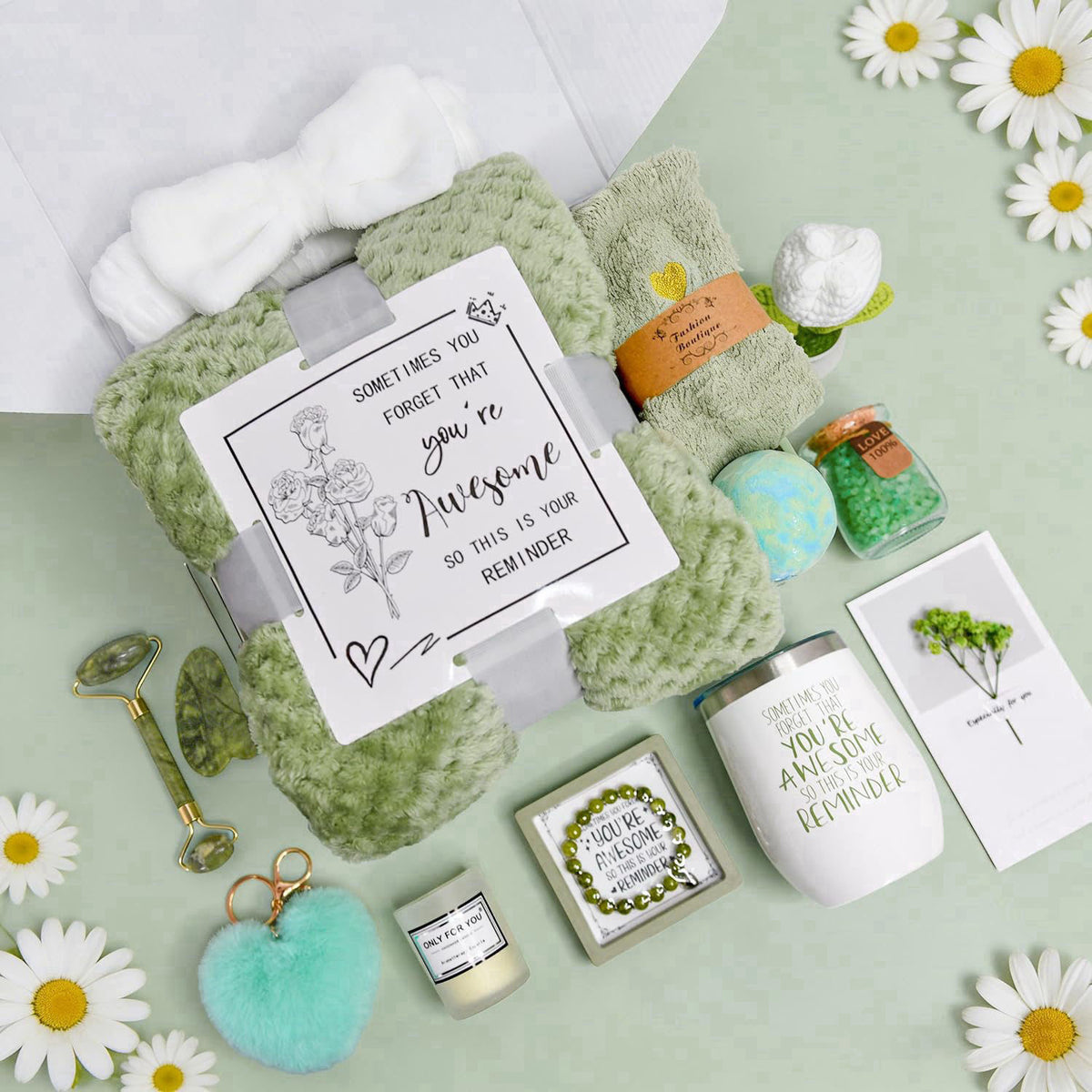Leewjed Self Care Gifts Baskets Women, 16PCS Get Well Soon Gift Box Relaxing Spa Set Care Package for Birthday, Valentin