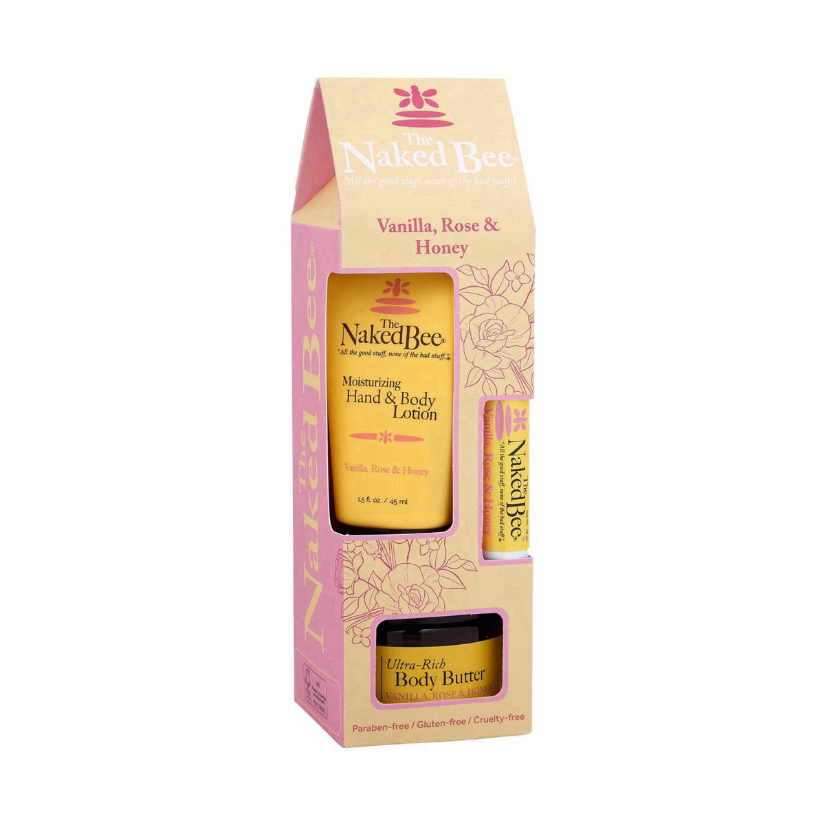 The Naked Bee Contemporary Vanilla, Rose & Honey Gift Collection – product photo (Gift Sets)