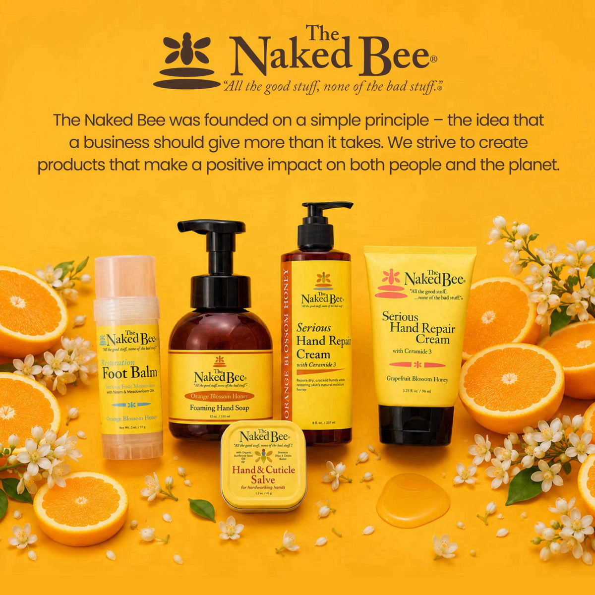 The Naked Bee Contemporary Vanilla, Rose & Honey Gift Collection – back view and specifications