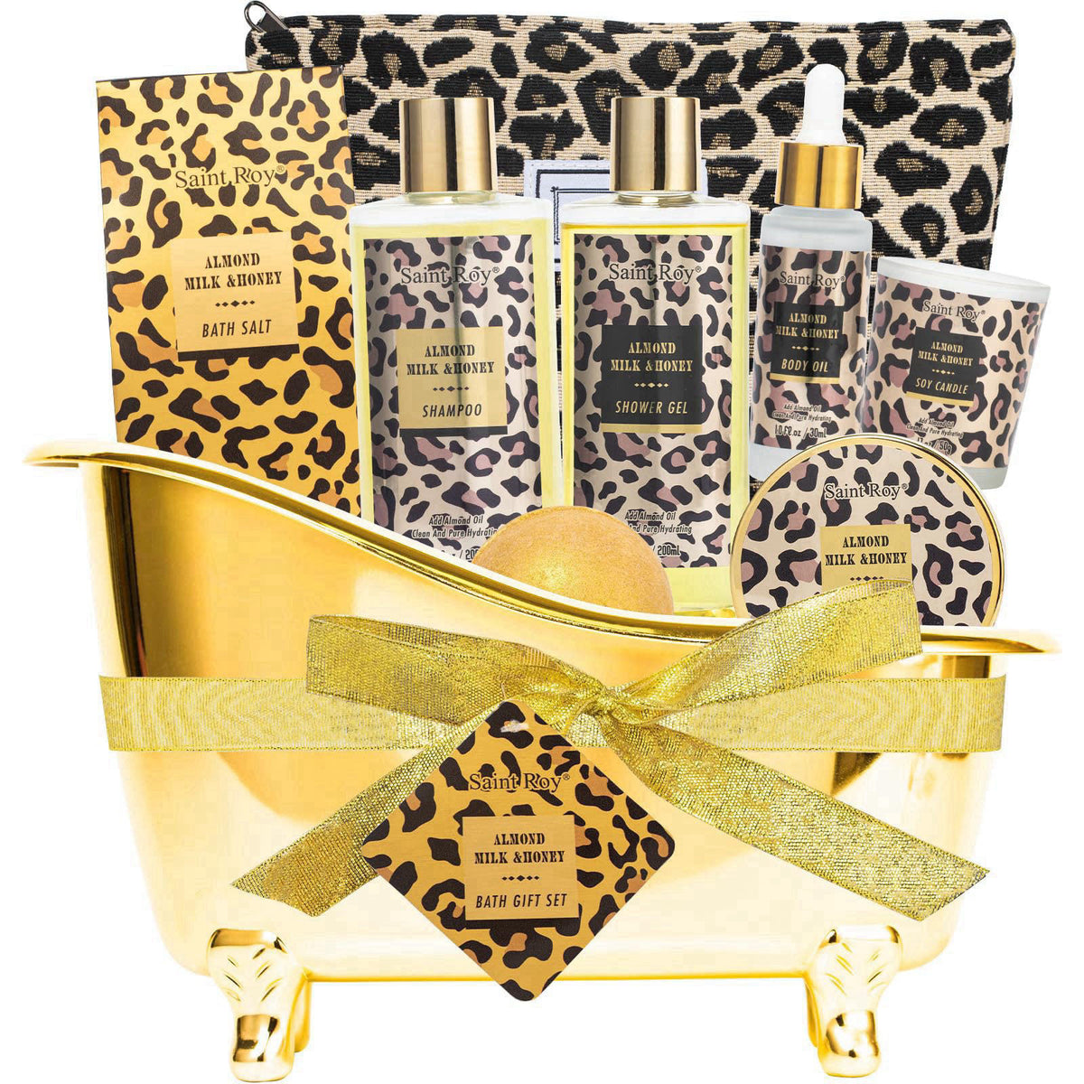 Saint Roy Spa Gift Basket, Spa Kit for Women, Honey & Almond Bath & Body Gift Set – product photo (Sets &amp; Kits)