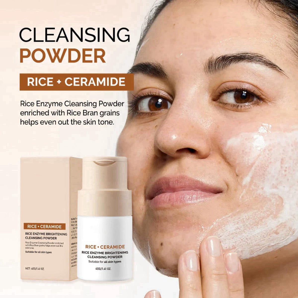 XJBD Rice Ceramide Moisturizing Skincare Set, Korean Glow Skin Travel Gift Kit with Rice Water - Radiance 4-Step Routine