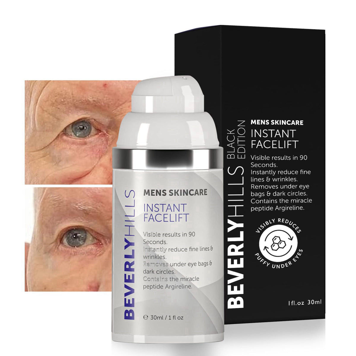 Beverly Hills Mens Instant Facelift and Eye Serum Treatment for Dark Circles, Puffy Eyes, and Wrinkles – product photo (