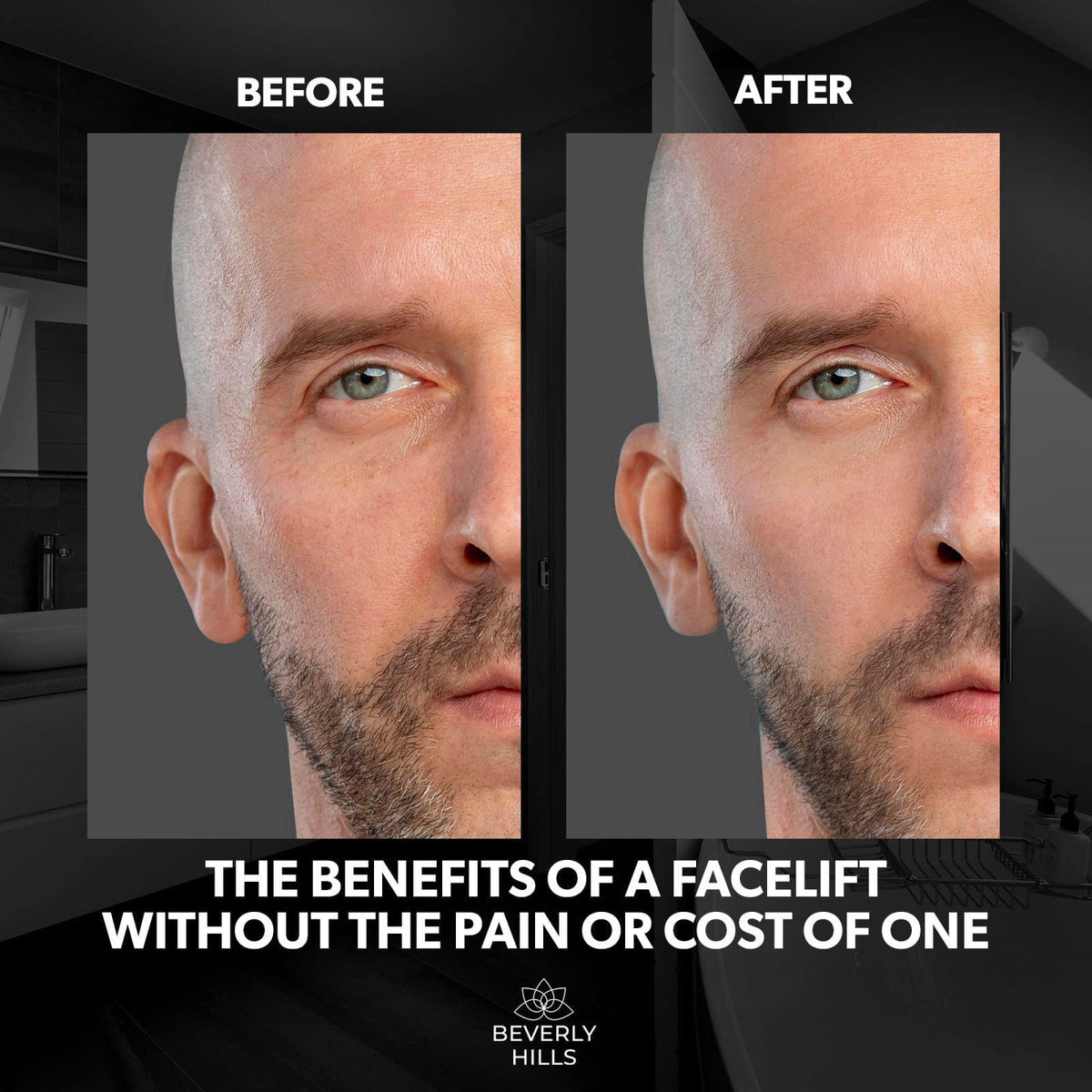 Beverly Hills Mens Instant Facelift and Eye Serum Treatment for Dark Circles, Puffy Eyes, and Wrinkles – full view