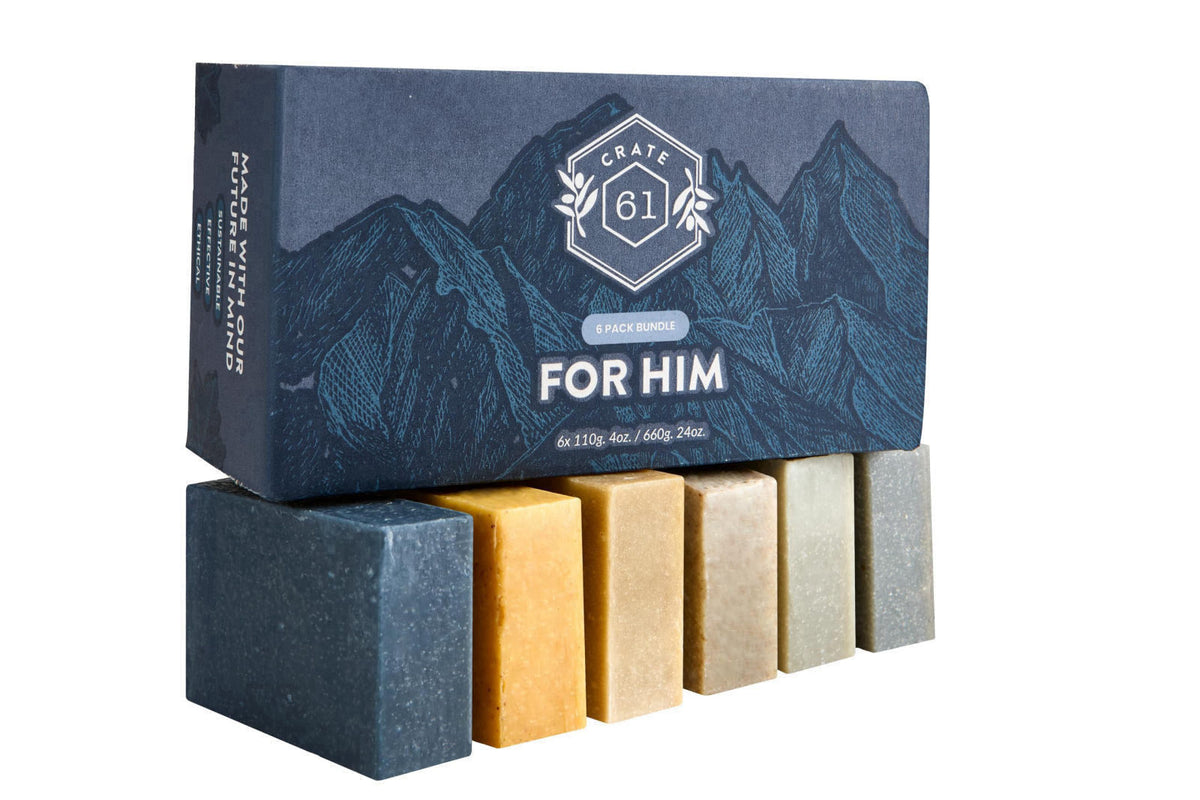 Crate 61 Organics – Soaps on display