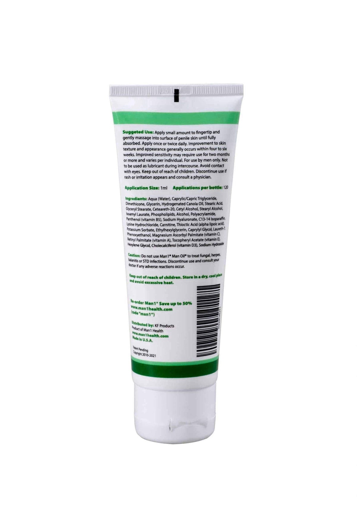 Man1 Man Oil Penile Health Cream - Advanced Care, treat dry, red, cracked, discolored, irritated or peeling male skin – 