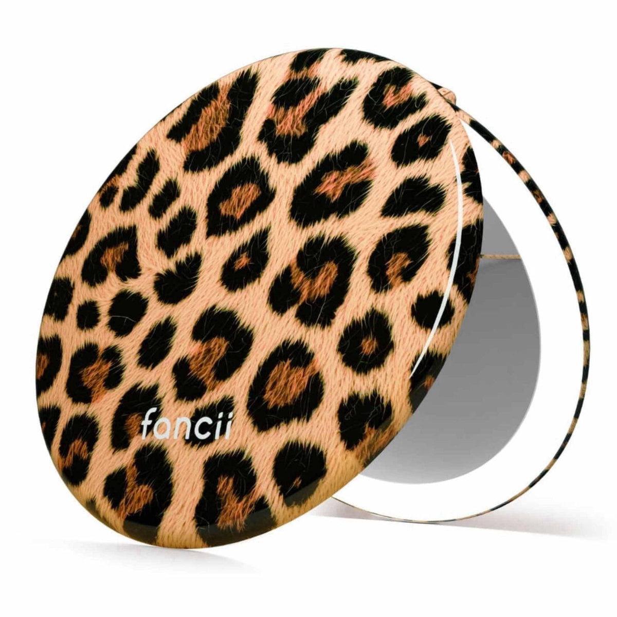 Fancii Taylor LED Lighted Travel Makeup Mirror, Rechargeable, 10x /1x Magnifying, Tru-Glow Lighting System, XL Large 5” 