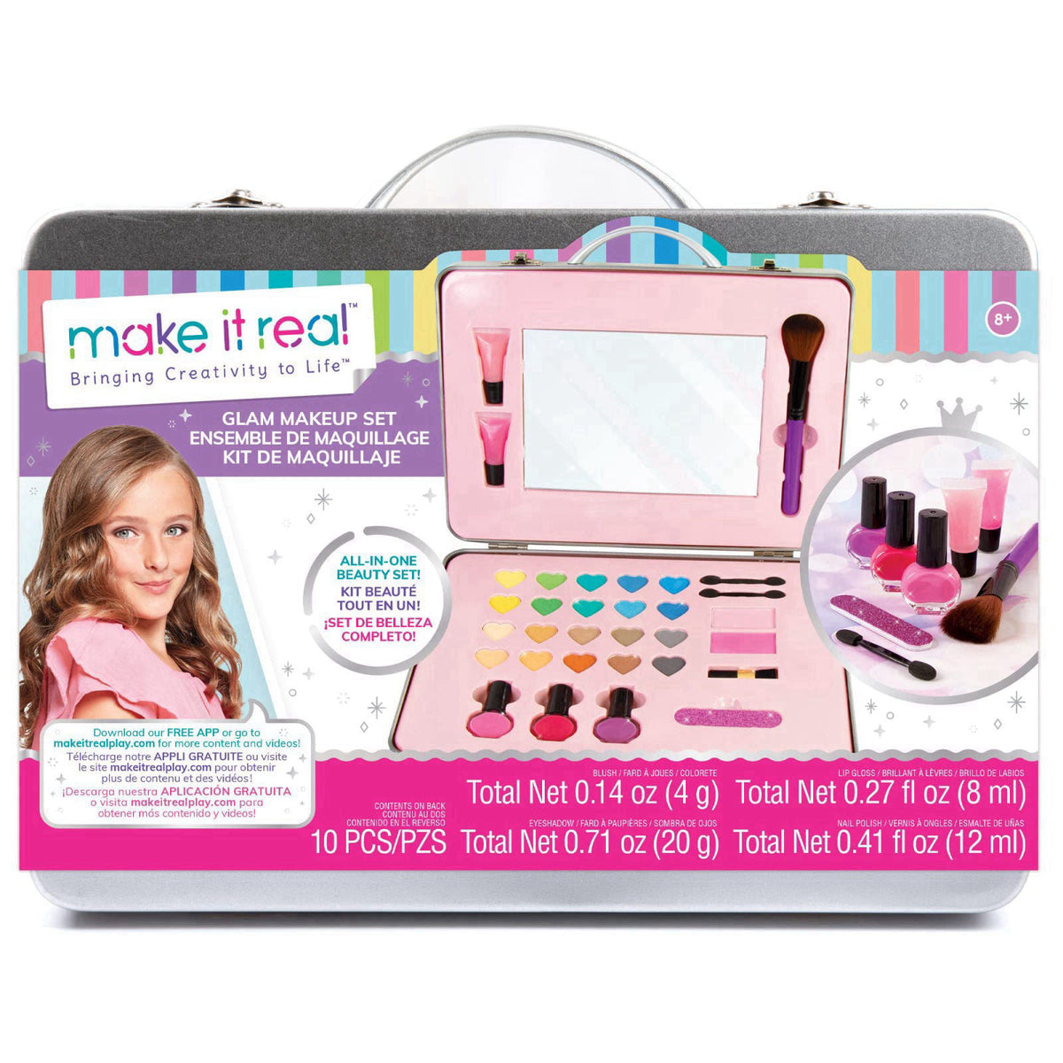 Make It Real Glam Makeup Set - 10 Piece All-in-One Cosmetic Beauty Kit