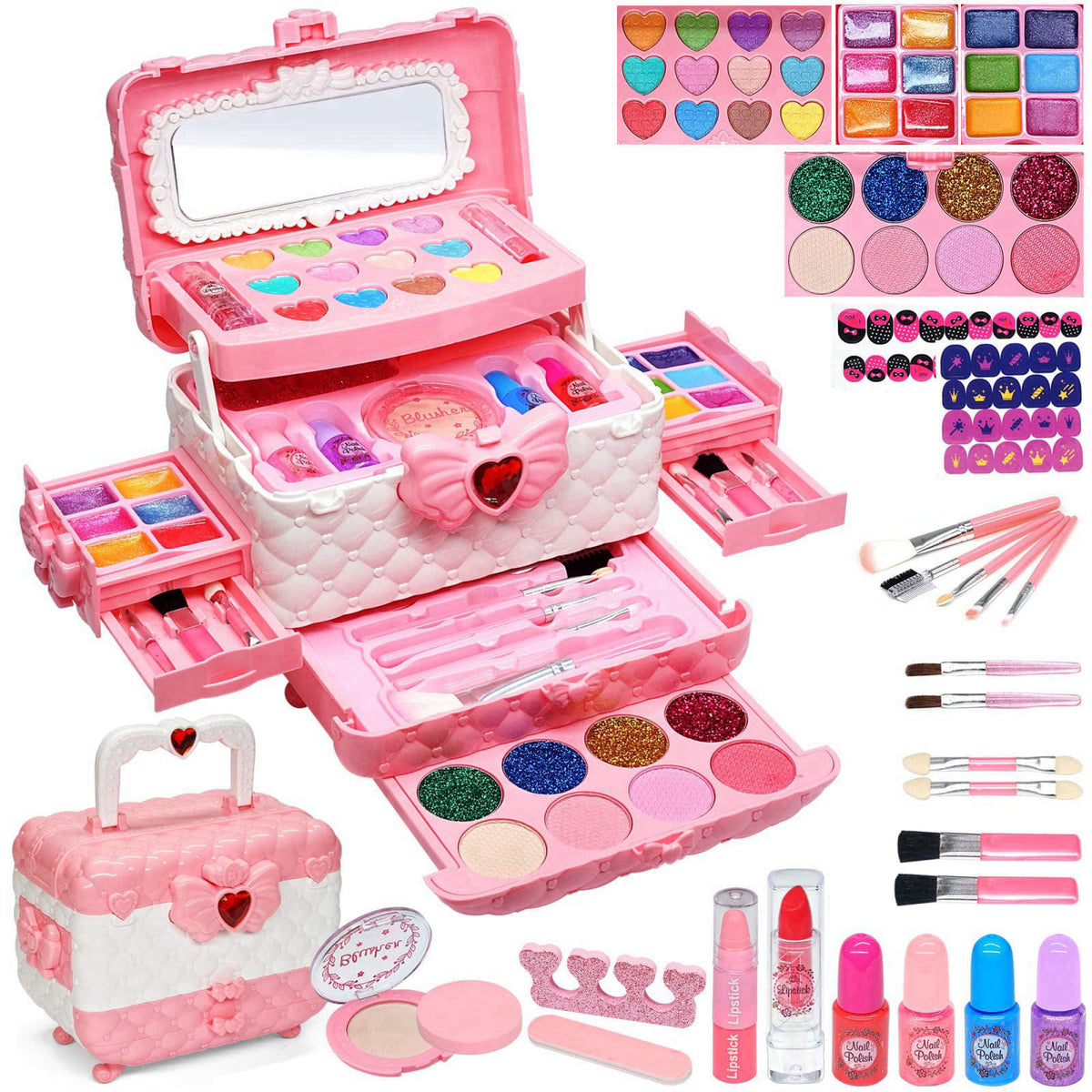 ROKKES Kids Makeup Kit for Girl -Washable Princess Play Toy，Birthday Gift Age 4‑12 – product photo (Makeup)