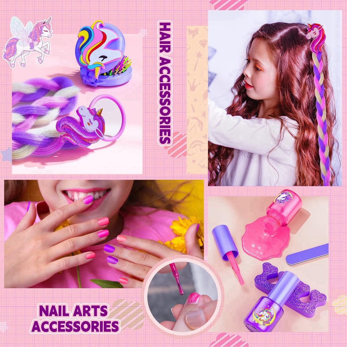 Beayuck Kids Makeup Kit for Girls - Girls Makeup Kit Toys, Real Washable Cosmetic Set with Storage Case, Kids Play Makeu