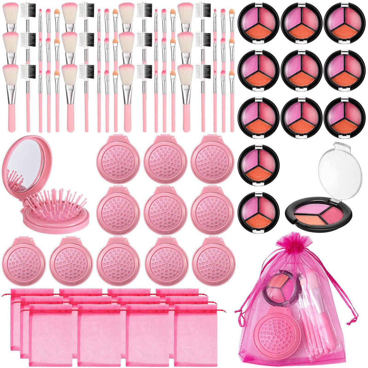 Willinglong 12 Sets Kids Makeup Kit for Girls, Kids Spa Party Supplies for Girls, Sleepover Makeup Cosmetic Set Birthday