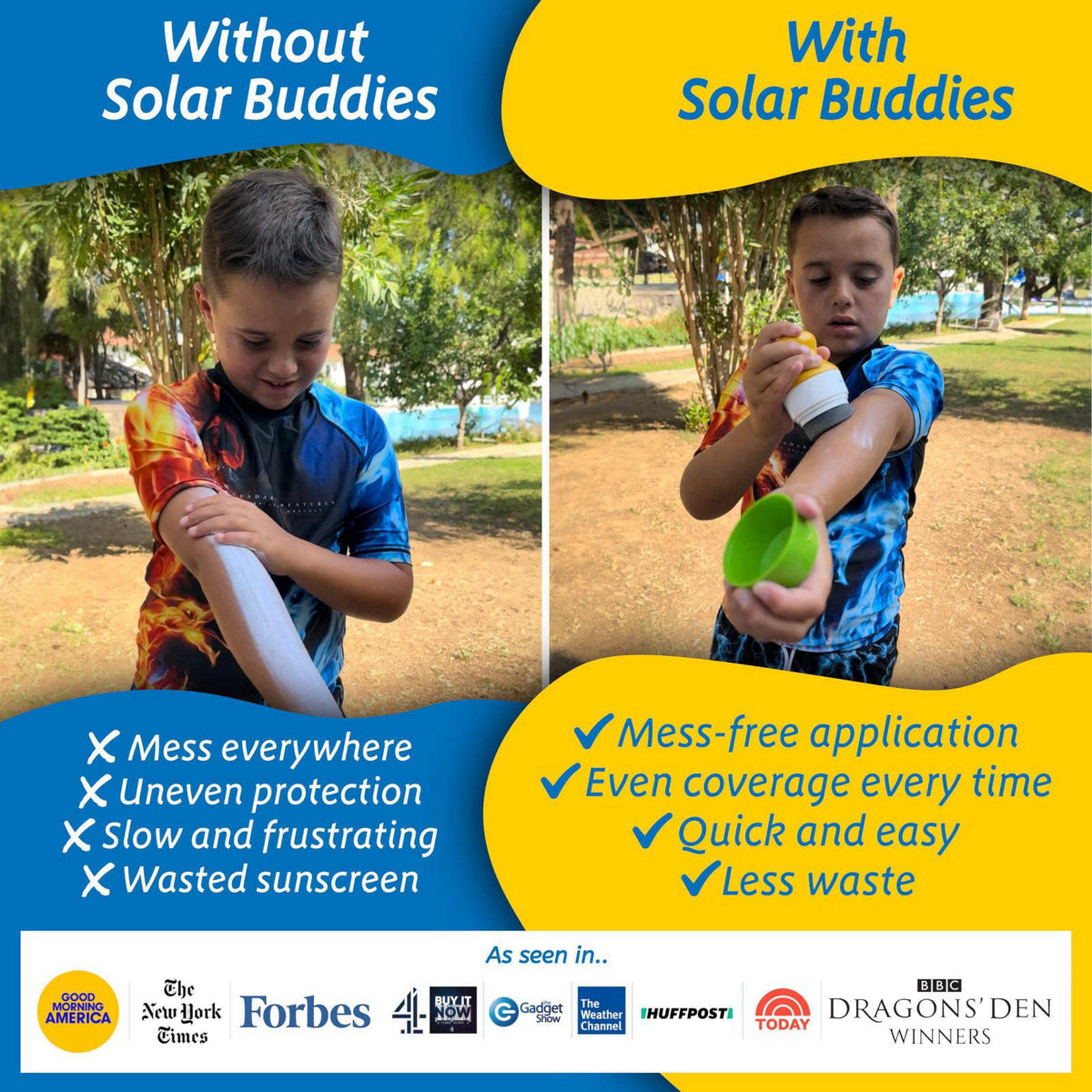 Solar Buddies Grab & Go Travel Bundle - Single Pink - Empty Refillable Applicator with Carabiner Clip & Brush - Roll-On 