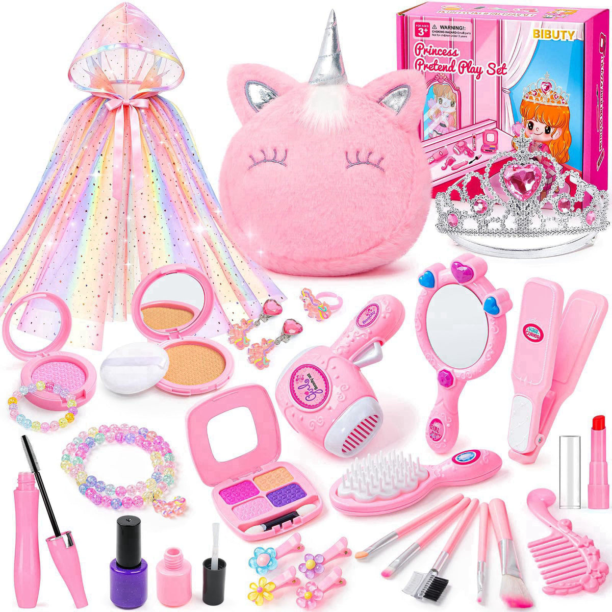 BIBUTY Kids Makeup Kit for Girl, Princess Toys Pretend Play Makeup Girls Toys – product photo (Makeup)