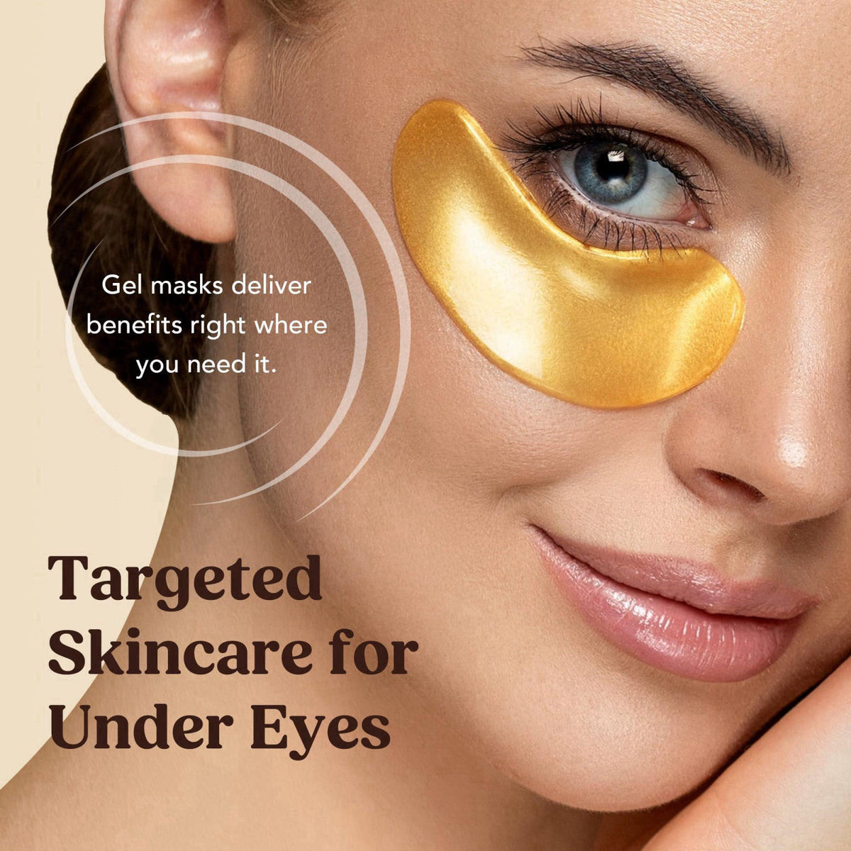 DERMORA Golden Glow Under Eye Patches - 100 Pairs Individually Packed – alternate angle