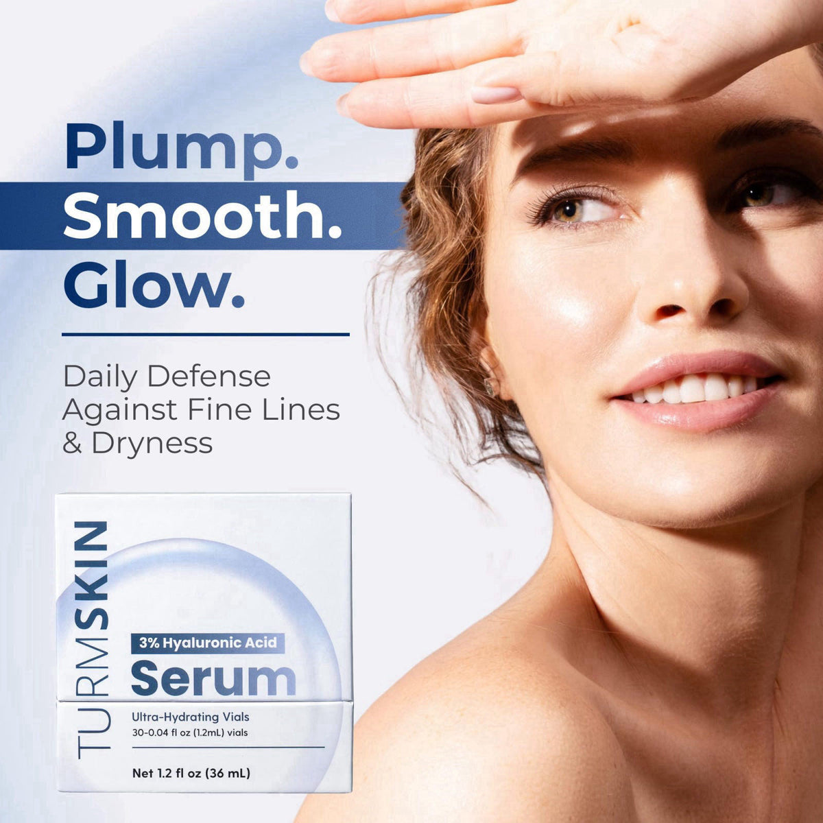 TURMSKIN® Hyaluronic Acid Serum Ampoules [ULTRA HYDRATING VIALS] - 3% Hyaluron Booster for Glass Skin & Anti Aging - 24 