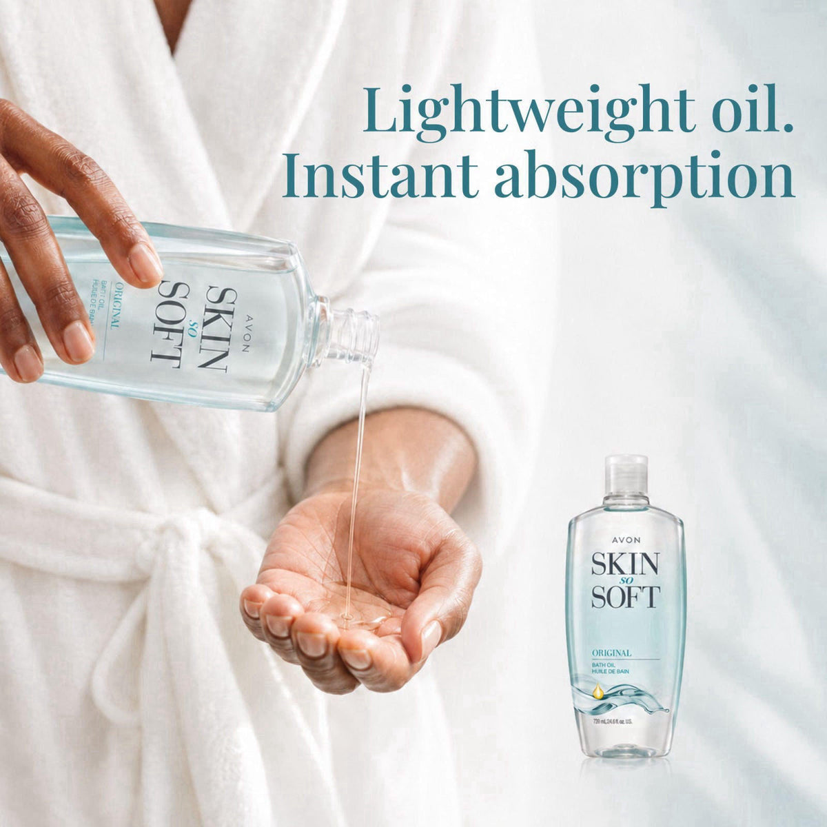 AVON Skin So Soft Original Bath Oil - 24.6 oz - Moisturizing Body Oil – packaging and label