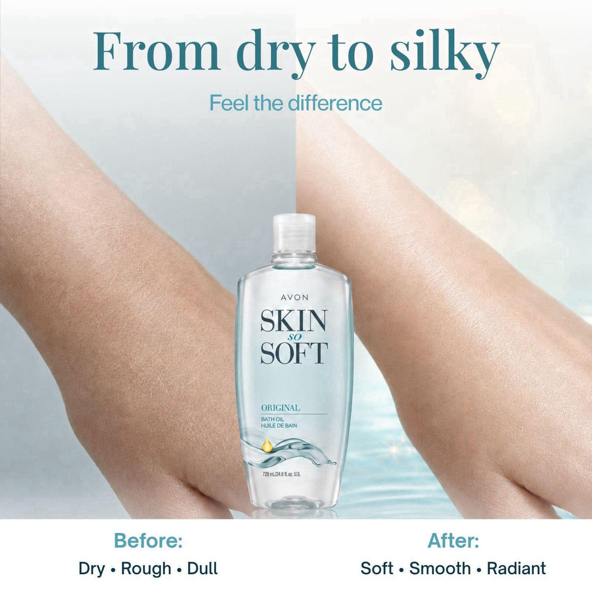 AVON Skin So Soft Original Bath Oil - 24.6 oz - Moisturizing Body Oil – alternate angle