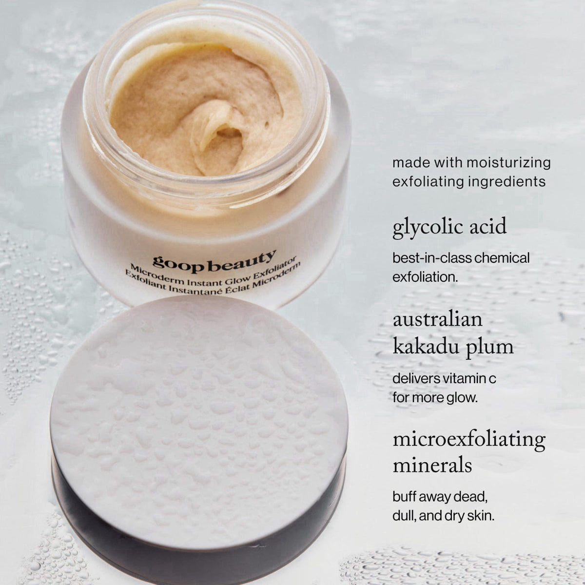 goop Beauty Microderm Exfoliator | Microdermabrasion Scrub to Smooth Textured Skin | 0.5 fl oz – close-up detail