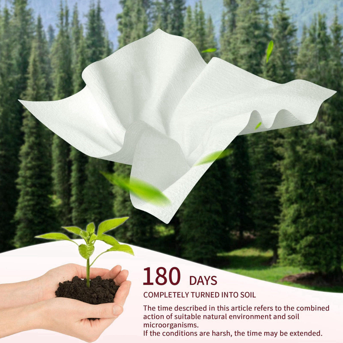 Deluwire Disposable Face Towels for All Skin, 800 Count (Pack of 10) – back view and specifications