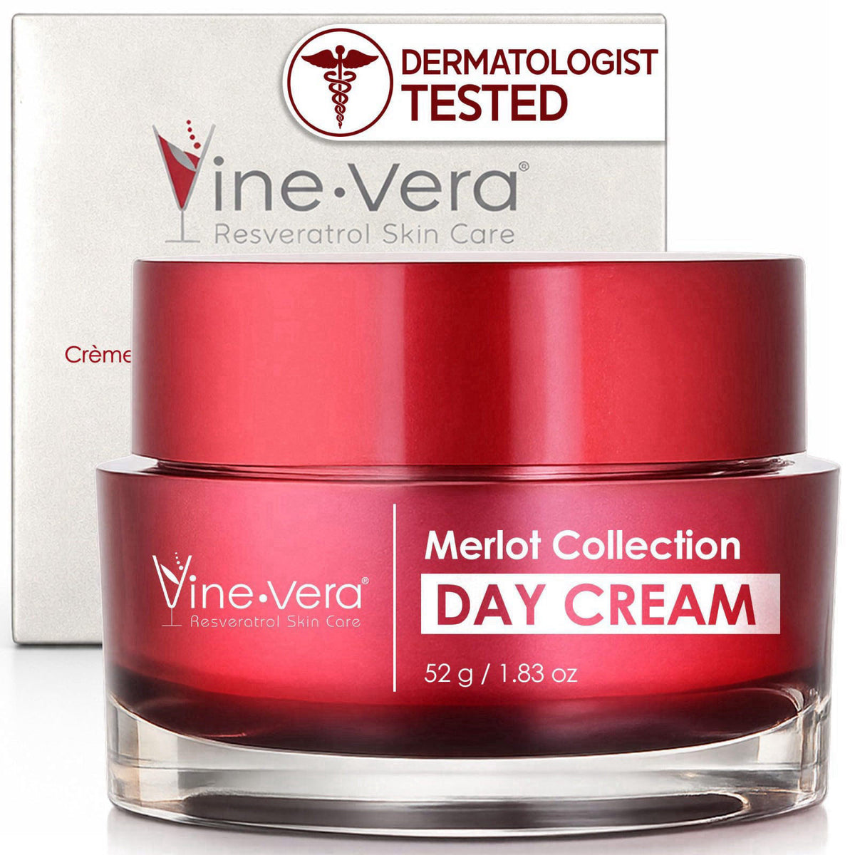 Vine Vera Merlot Day Cream - with Shea Butter & Oat Protein - 1.83 Oz – product photo (Face Moisturizers)