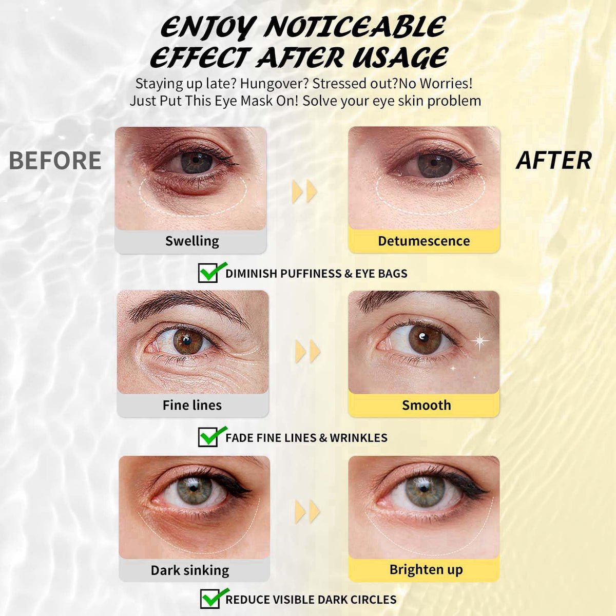 Maskiss Under Eye Patches (50 Pairs), Caffeine Eye Masks for Dark Circles Puffy Eyes Undereye Bags, Collagen Eye Patches