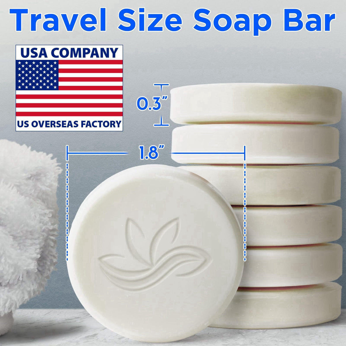 BERGMAN KELLY - Hotel Soap Bars - White Tea, 0.5 oz, 100 PK - Travel Size Luxury Bulk Amenities Bar Soap - Mini Individu