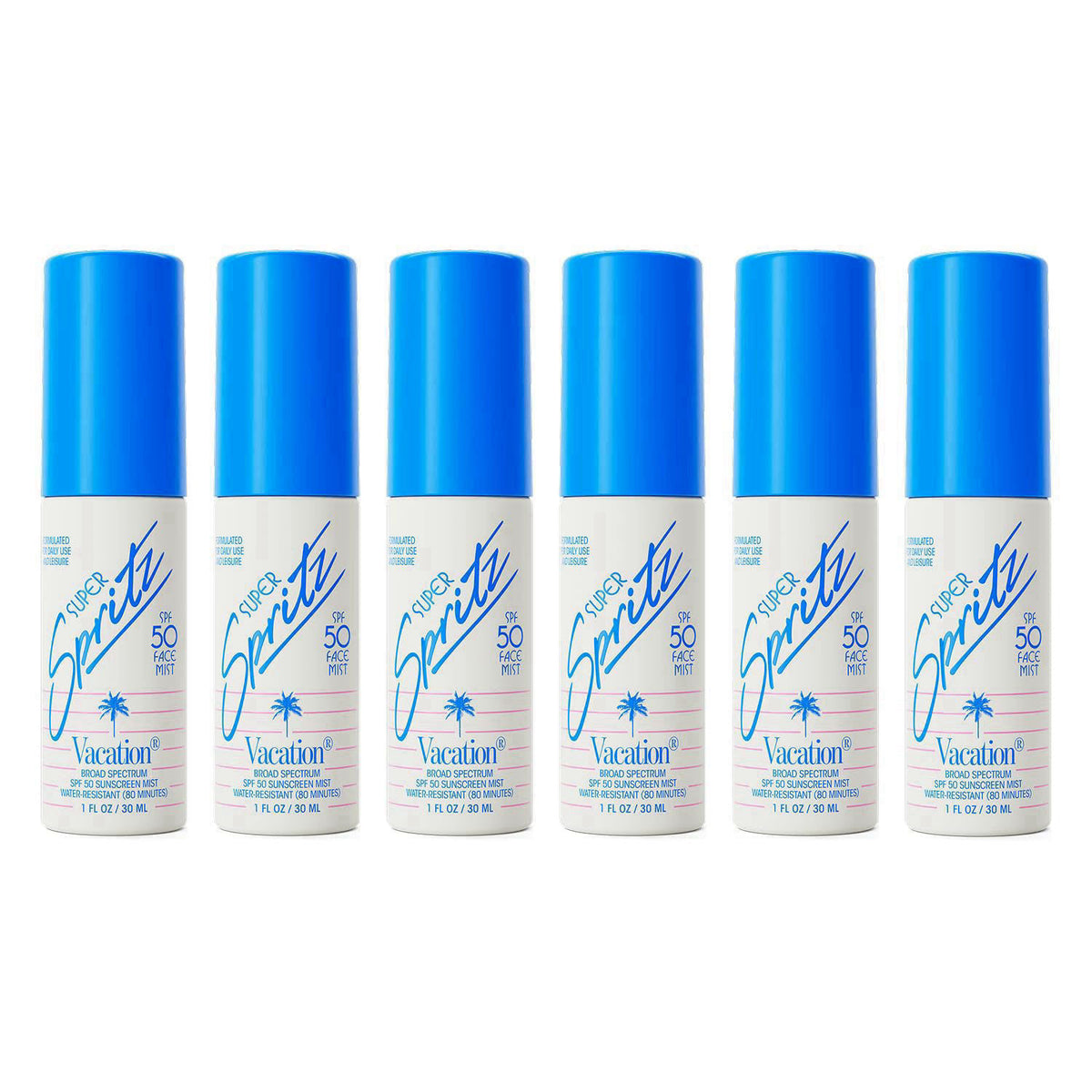 Vacation Mini Super Spritz SPF 50 Face Sunscreen Spray, Pack of 6 – product photo (Facial Sunscreens)