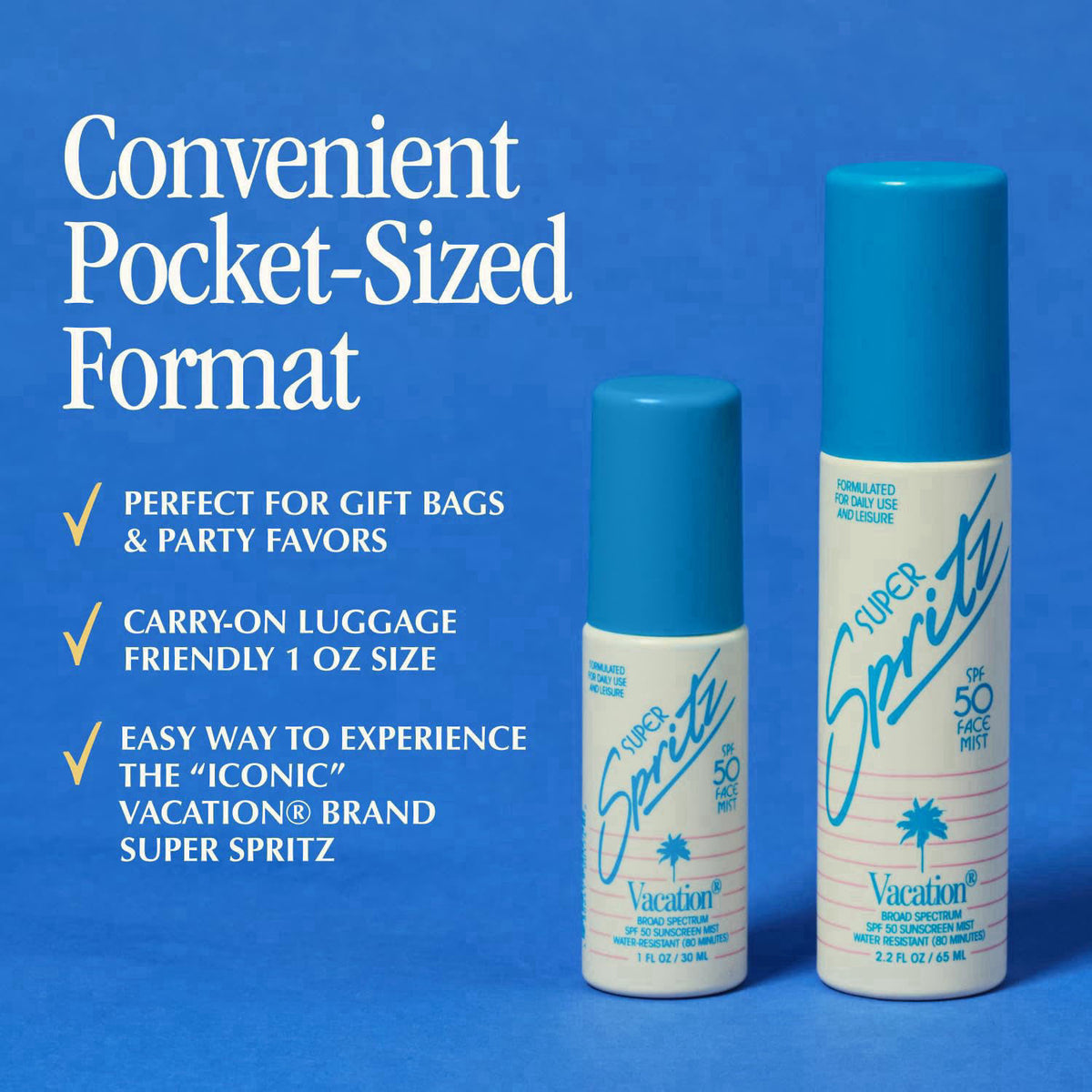 Vacation Mini Super Spritz SPF 50 Face Sunscreen Spray, Pack of 6 – full view