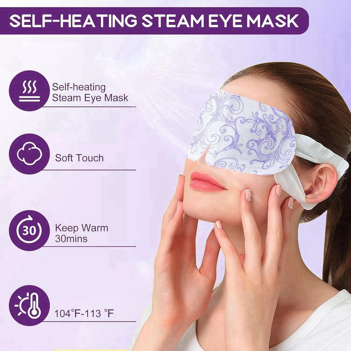 XPCARE 72 Pack Steam Eye Mask Disposable for Dry Eyes Cornea Care-Unscented – packaging and label