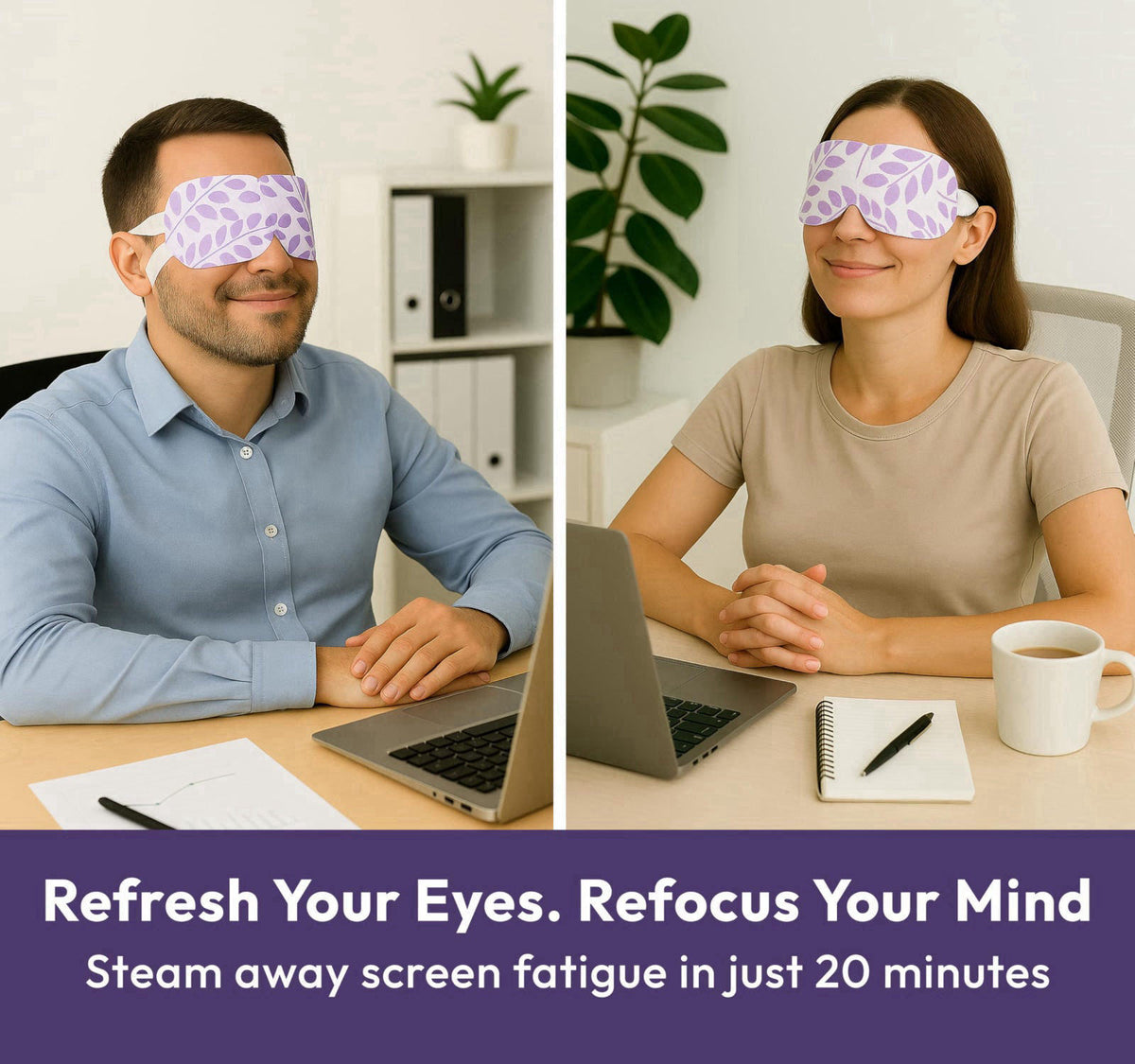 DoSensePro Lavender Steam Eye Mask for Dry Eyes, Self-Heating, 16 Pack – full view, size 1 Count (Pack of 16)