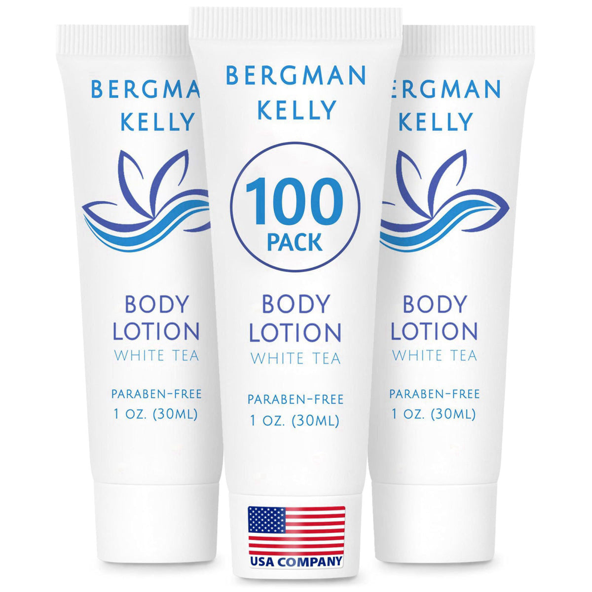 BERGMAN KELLY - Travel Size Lotion - 1 fl oz, 100 PK, White Tea - Delight Your Guests with Invigorating and Refreshing B