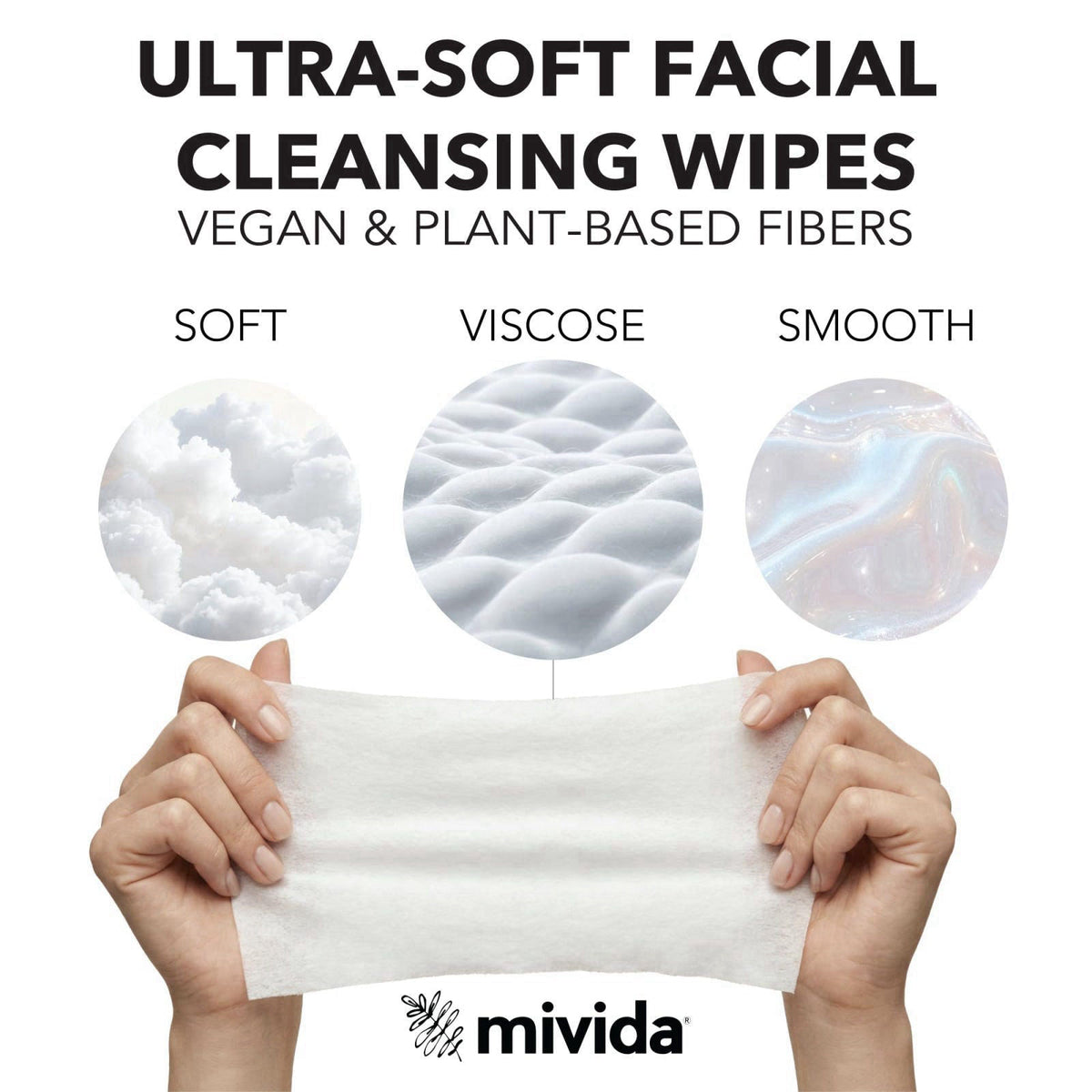 mivida Hypoallergenic Makeup Remover Wipes with Vitamin E | Dermatologist Tested Alcohol-Free, Fragrance-Free Face Wipes