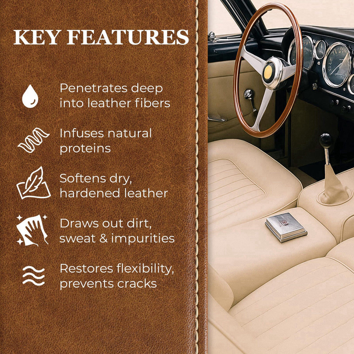 Leatherique Restoration Products Leatherique Rejuvenator Oil 8 oz | Leather Conditioner Oil & Automotive Leather Restore