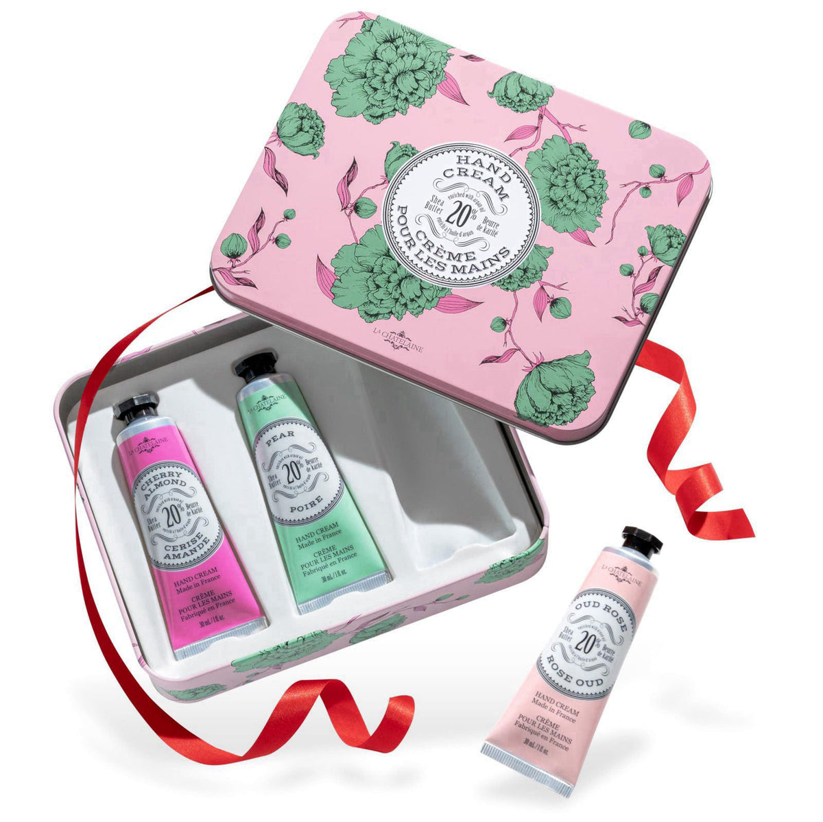 La Chatelaine Rose Hand Cream Trio Tin Gift Set, 3 x 1 oz – product photo (Hand Creams &amp; Lotions)