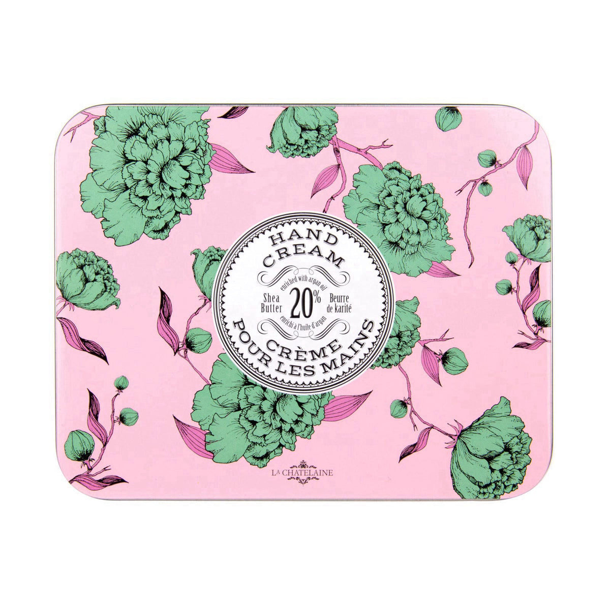 La Chatelaine Rose Hand Cream Trio Tin Gift Set, 3 x 1 oz – full view
