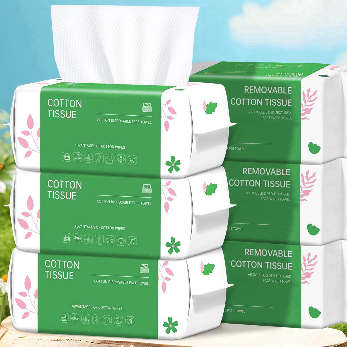 Cayxenful Disposable Face Towel, 600 Count Biodegradable Face Towels, for Washing Soft Cotton Dry Wipes Facial Cloths To
