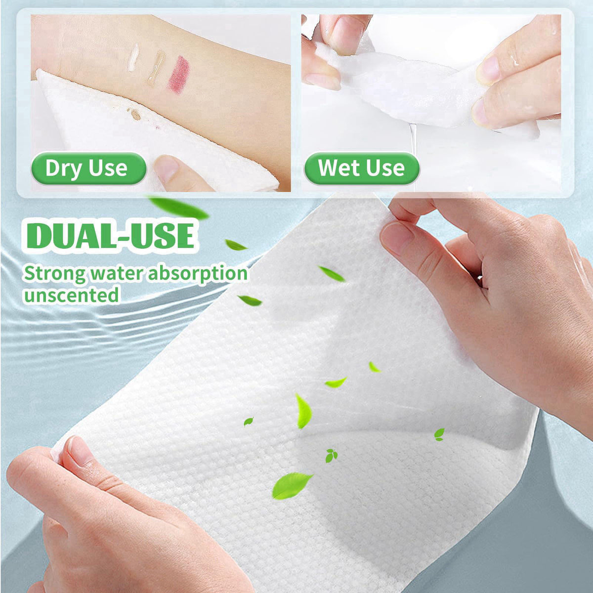 Cayxenful Disposable Face Towel, 600 Count Biodegradable Face Towels, for Washing Soft Cotton Dry Wipes Facial Cloths To
